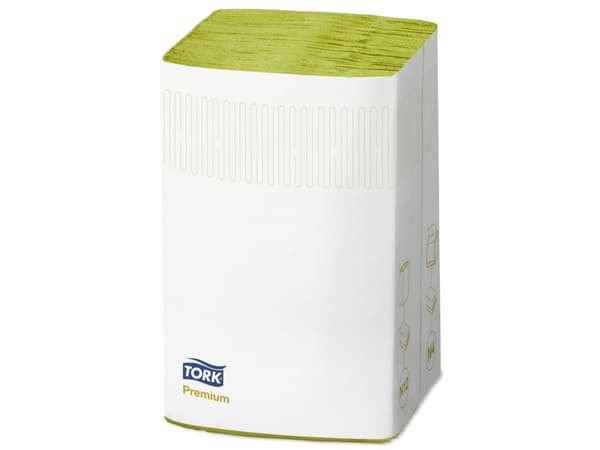 Dispenserserviet, Tork Premium N4, 2-lags, 21,3x33cm, limegrøn