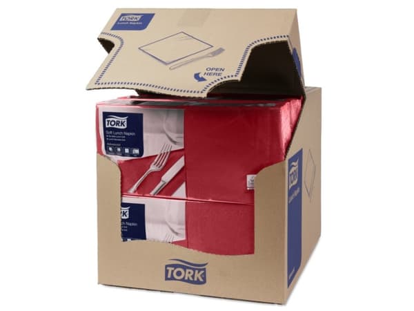 Lautasliina Tork 33x33 cm 3-kertainen Bordeaux,150 kpl/pkt