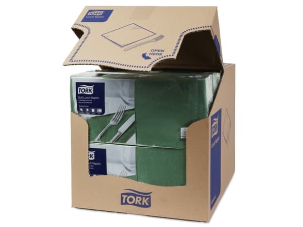 Servietter Tork 3-lags mørkegrøn 33cm 10x150stk/kar