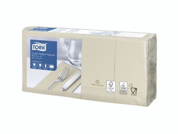 Servetter Tork 2-lagigt 1/8 vikning naturlig 33cm 200st/pack - (200 x 10 förpackningar)