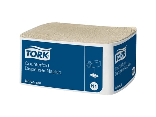 Dispenserserviet, Tork N1 Advanced, 1-lags, fast fold, 32x30cm, natur