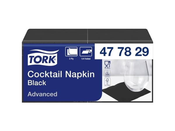 Serviet Tork Advanced 24x24 cm 2-lag Sort,200 stk/pk