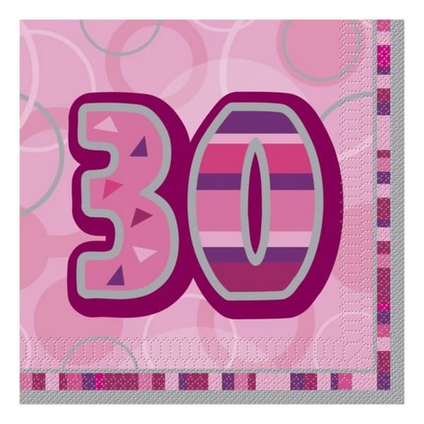 Unique Party Pink Glitz 30th Birthday Party Napkins Pink One Size