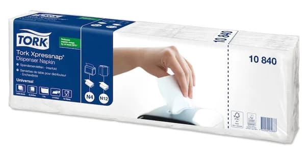 Tork 10840, Hvit, 330 mm, 21,6 cm