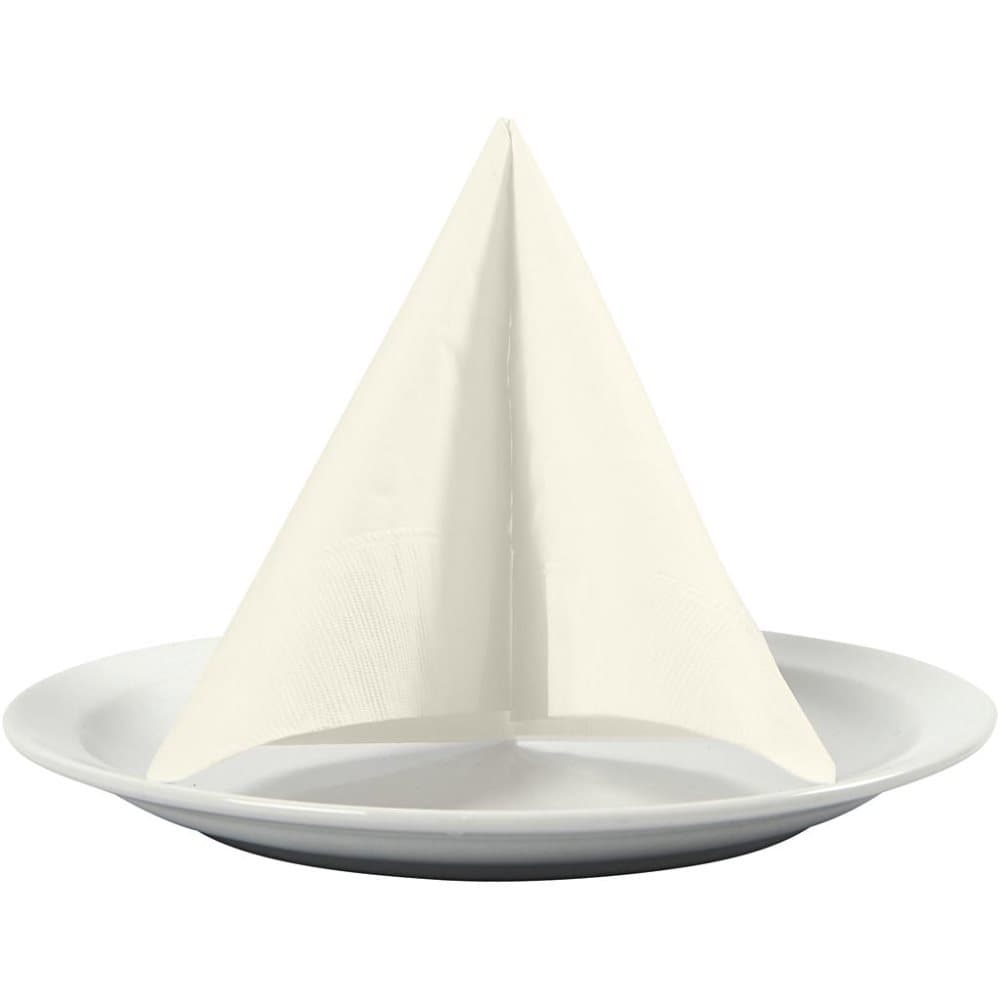 Servetter - stl. 33x33 cm - Råvit - 20 st