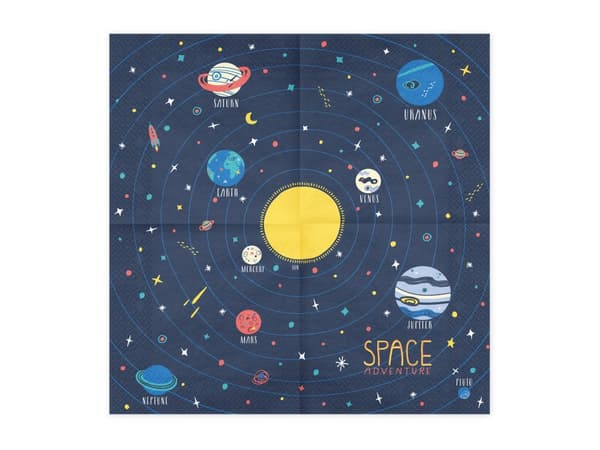 20 "Space Adventure" paperinenäliinaa, sininen - Space Party