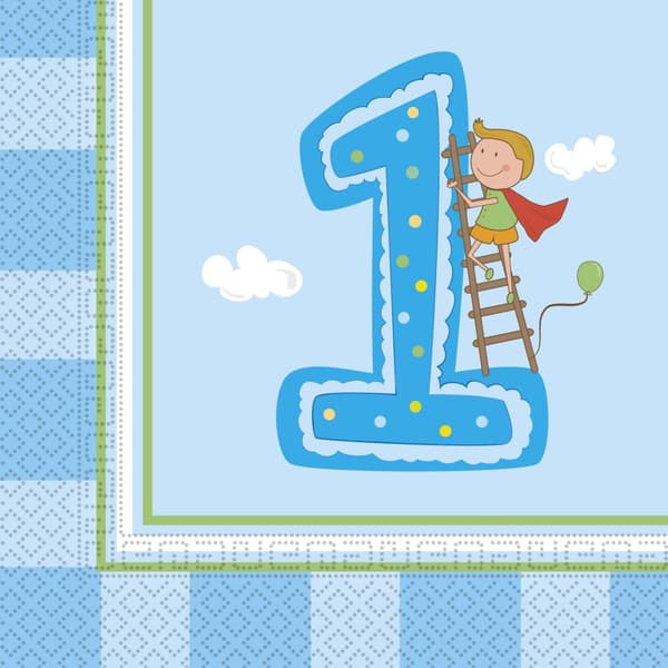 20 servetter Boy's First Birthday (33x33 cm)