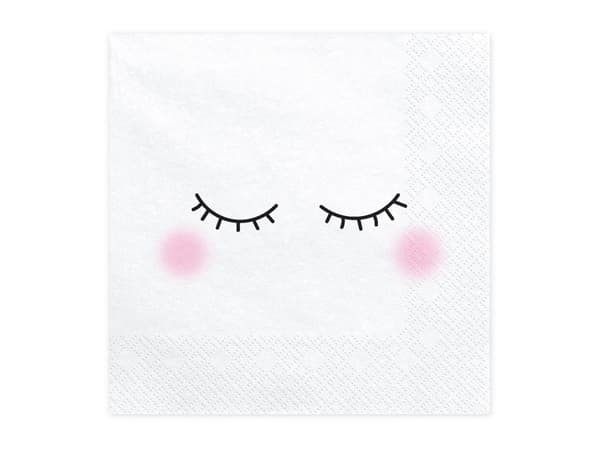 20 pappersservetter vita med tryck (33x33 cm) - Unicorn