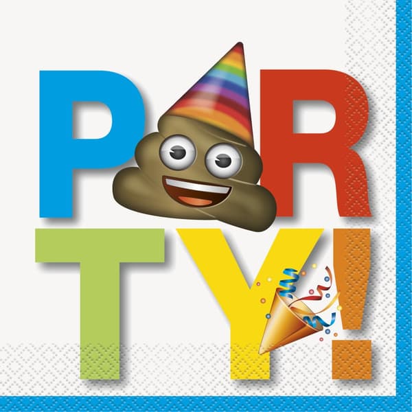 Set 16 stora servetter uttryckssymboler Party - Emoji