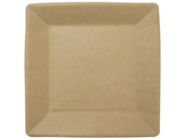 Tallerken frokost pap 23x23cm brun 50stk/pak