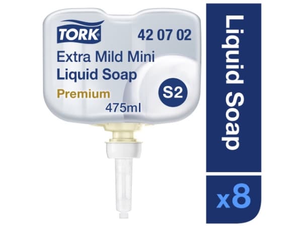 Saippua Tork Premium Mild S2 ilman hajustetta valkoinen 0,475ml - (8 pulloa x 8 pakkausta)