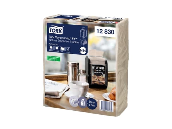 Serviet Tork N14 Xpressnap 213x165 mm 2-lag Fit Advanced Natur,6 pk x 6 bdt x 120 stk/krt