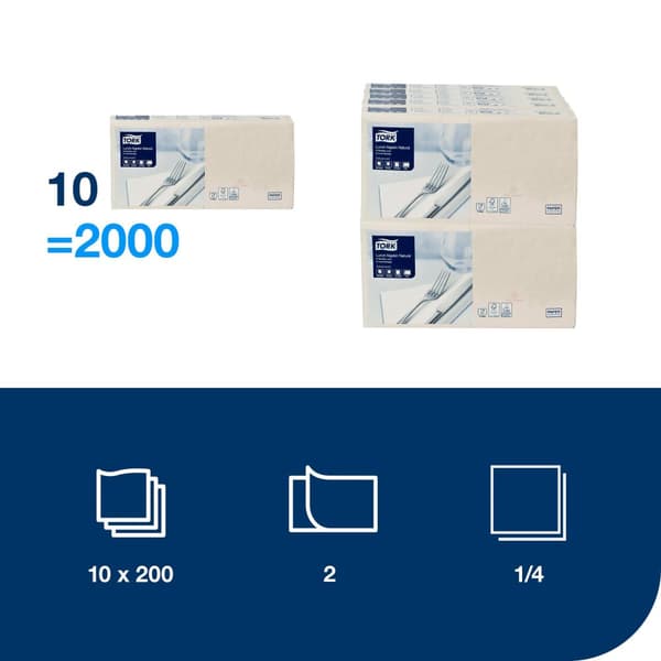 Servett TORK Adv 2-lag 33x32,5cm 200/fp