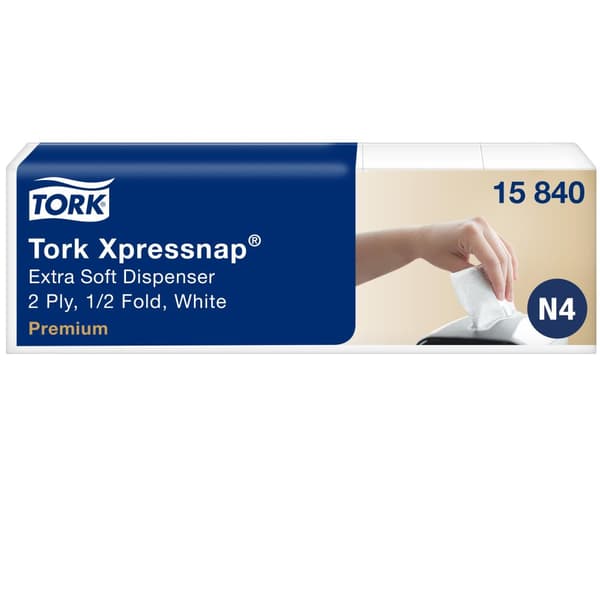Servett TORK Pre N4 2-lag vit 500/fp