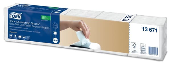 Servett TORK Pre N10 2-lag vit 500/fp