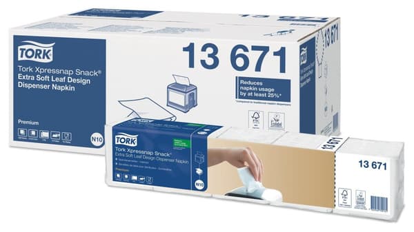 Servett TORK Pre N10 2-lag vit 500/fp