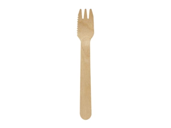 Puiset ruokailuvälineet kakkuhaarukka Exclussiv w/cut 14cm vahattu 100kpl/pakkaus - (100 kpl)