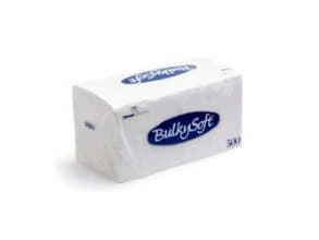 Serviet BulkySoft 33x33 cm 1-lag Hvid,6 pk x 500 Stk/krt