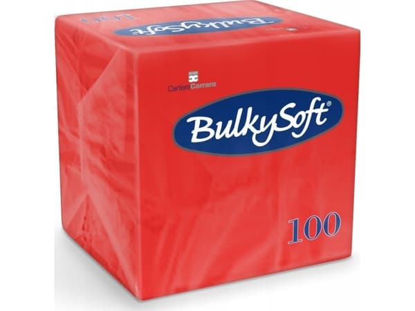 Serviet Bulkysoft 24x24 cm 2-lag Rød,100 stk/pk