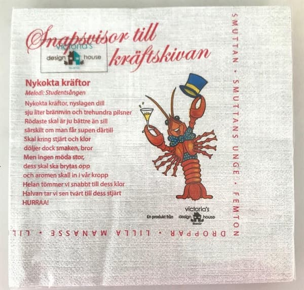 Servetter Kräftskiva Snapsvisor