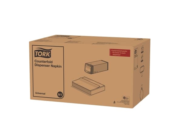 Serviet Tork N1 Novafold 33x30 cm nyfiber hvid,24 pk x 300 stk/krt