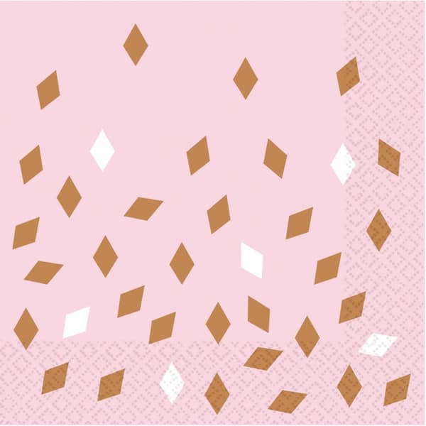 Amscan Konfetti-servietter (pakke med 16 stk.) Rose Gold 33cm