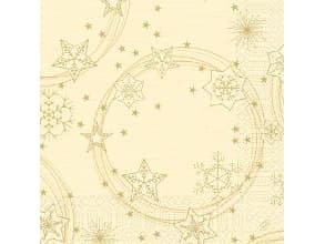 Serviet Duni 40x40 cm 3-lag Star Shine Cream,250 stk/pk