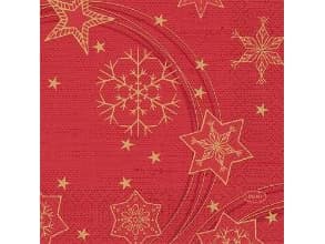 Serviet Duni 24x24 cm 3-lag Star Shine Red,50 stk/pk