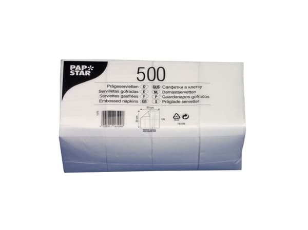 Papstar 16109, Hvit, Tørkepapir, Monokromatisk, 17 g/m², 330 mm, 330 mm