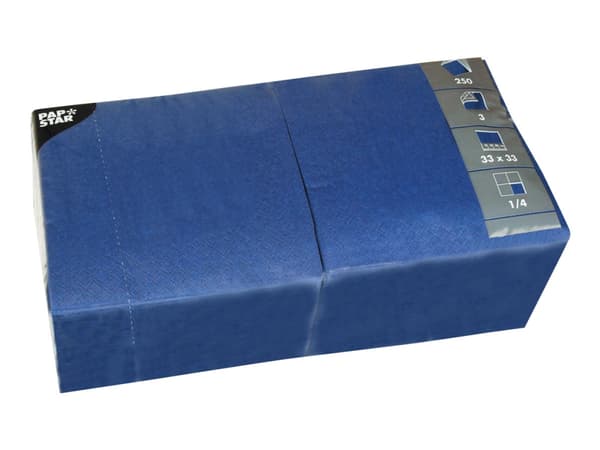 PAPSTAR - Servett - Storlek 33 x 33 cm - engångsvara - mörkblå (paket om 250)