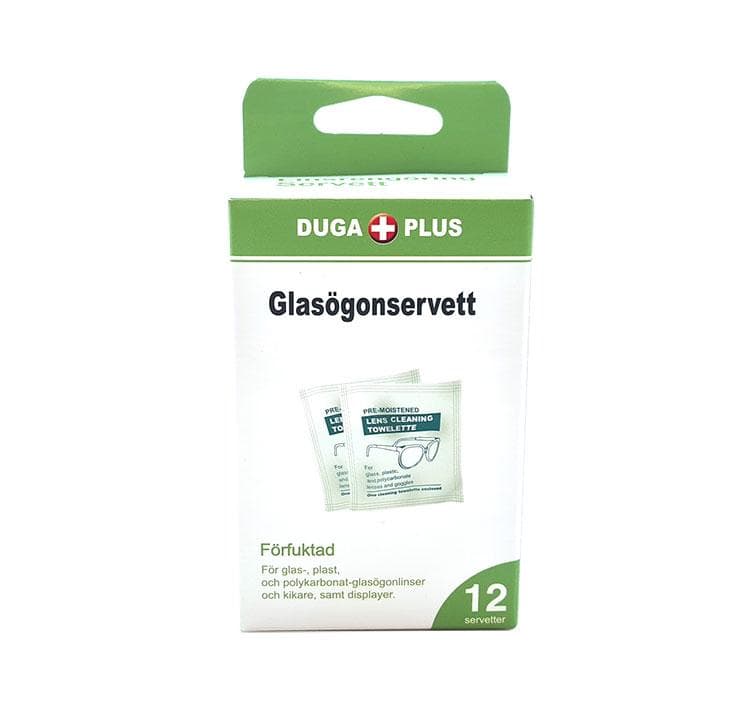 Våtservett Glasögon 12-pack glasögonservetter
