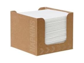 Serviet DuniSoft Airlaid 20x20cm i Pap-dispenser Lille Hvid,24 pk x 50 stk/krt