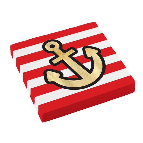 Servietter pirat 33 x 33 cm 16 stk sjørøver pirattema papir