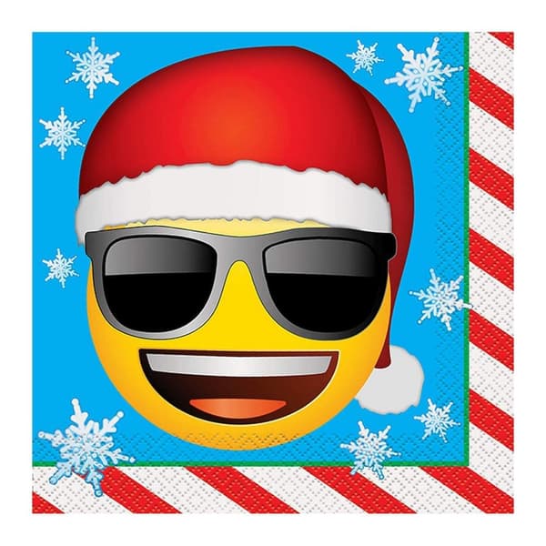 Unique Party Servetter med Emojis julmotiv (16-pack) Yellow/Red/Blue One Size