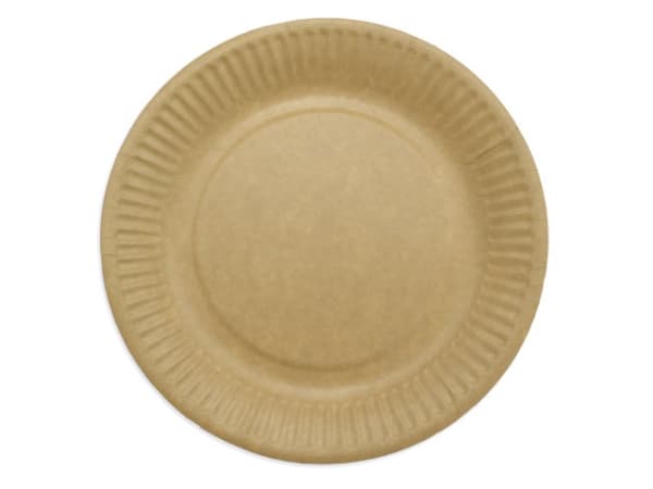 Lunsjtallerken papp 18cm brun 50stk/pk - (50stk.)