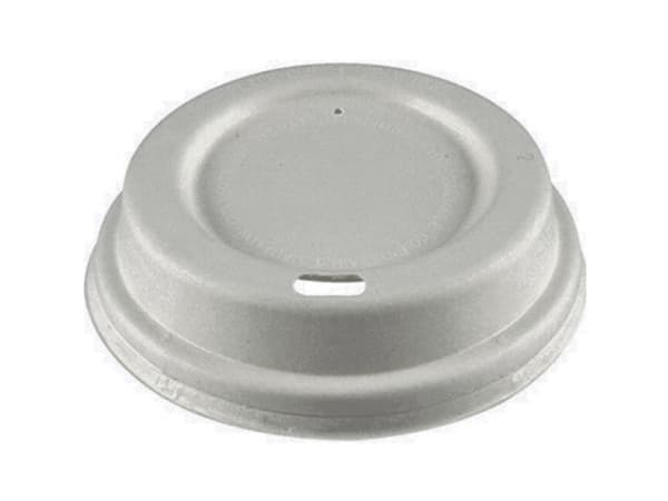 Låg t/kaffebæger 12/16oz bagasse hvid 1000stk/kar