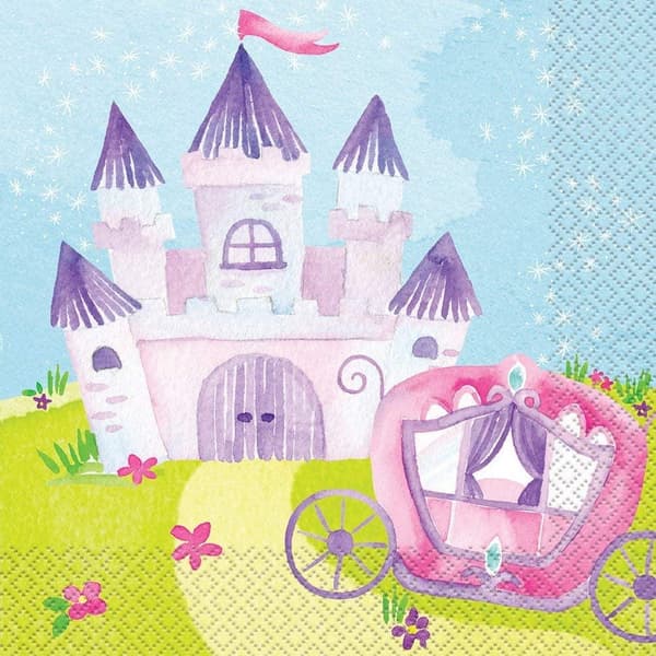 Unique Party Fairy Princess engangsservietter (pakke med 16 stk.) Blue/Purple/Green One Size