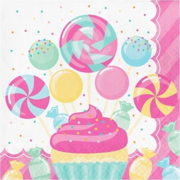 Creative Candy Bouquet Birthday Disposable Napkins (Pack of 16) Multicoloured One Size