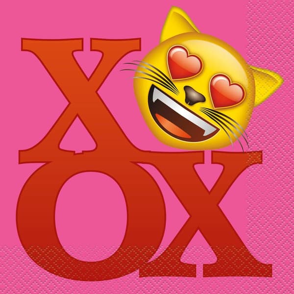 Unique Party Engångsservetter med Emoji Valentine i papper (16 st)
