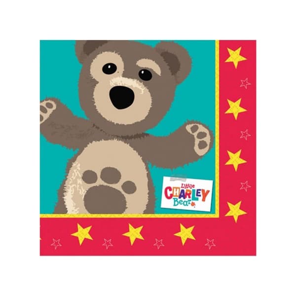 Little Charley Bear Lunch Disposable Napkins Red/Brown/Blue One Size