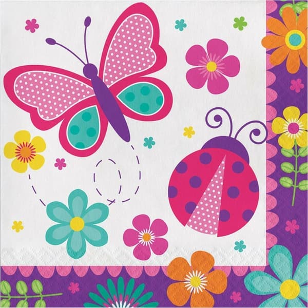 Creative Party Bug Napkins (Pack of 16) Multicoloured One Size