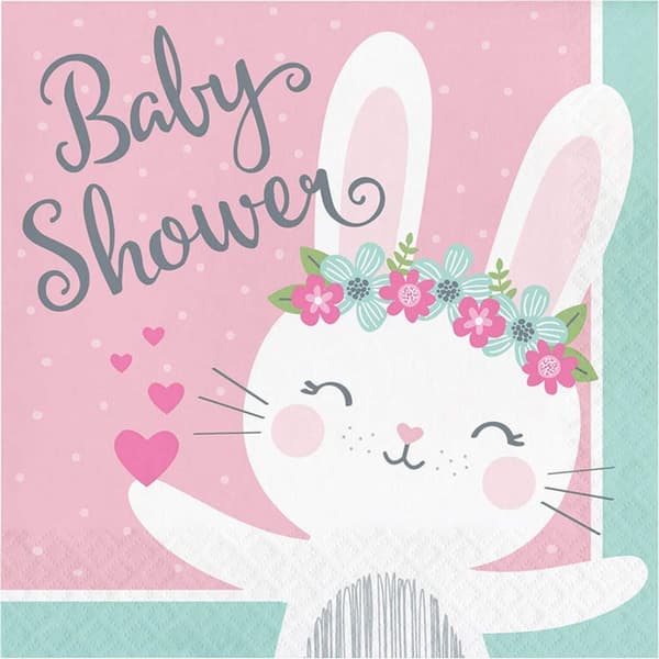 Creative Party Bunny Baby Shower Disposable Napkins Pastel/Pink/Blue One Size
