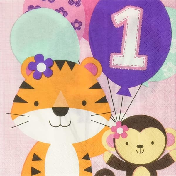 Creative Party One Is Fun 1st Birthday Napkins (Pack of 16) Multicoloured One Size