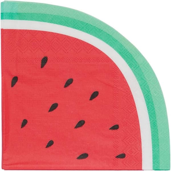 Amscan Just Chillin´ Watermelon Slice Summer Napkins (Pack of 16) Red/Green/White One Size