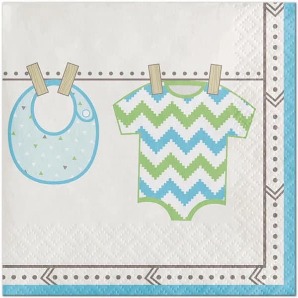 Creative Party Bundle Of Joy Paper Baby Shower Napkins (Pack of 16) White/Blue/Green One Size