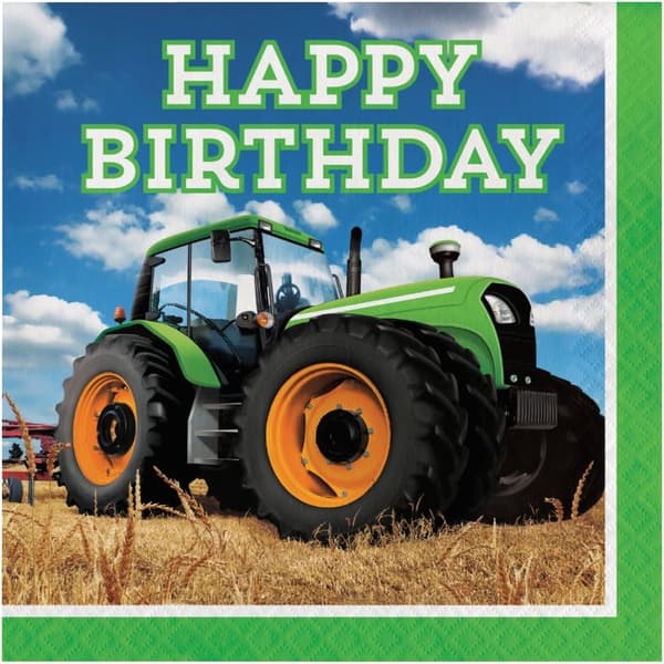 Creative Converting Tractor Birthday Napkins (Pack of 16)