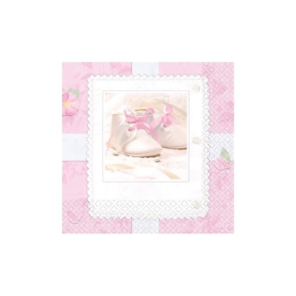 Amscan Tiny Blessings Party Napkins (Pack of 16) White/Pink/Cream One Size