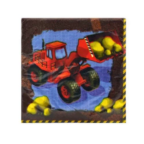 Creative Converting Under Construction 3 Ply Napkins (Pack of 16) Brown/Red/Blue One Size