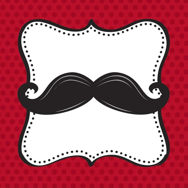 Creative Party Madness Moustache Napkins (Pack of 16) Red/White/Black One Size