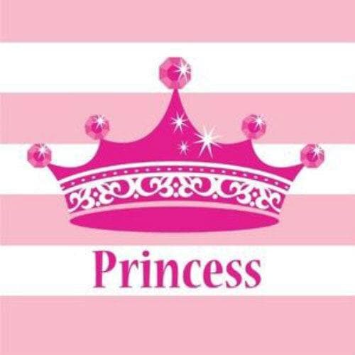 Creative Party Princess Royalty Disposable Napkins (Pack of 16) Pink/White One Size